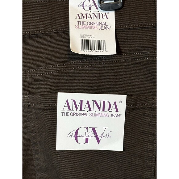 Gloria Vanderbilt Jeans 16 Avg. Amanda High Rise W/slimming Panels Coffee Roast - Picture 2 of 4